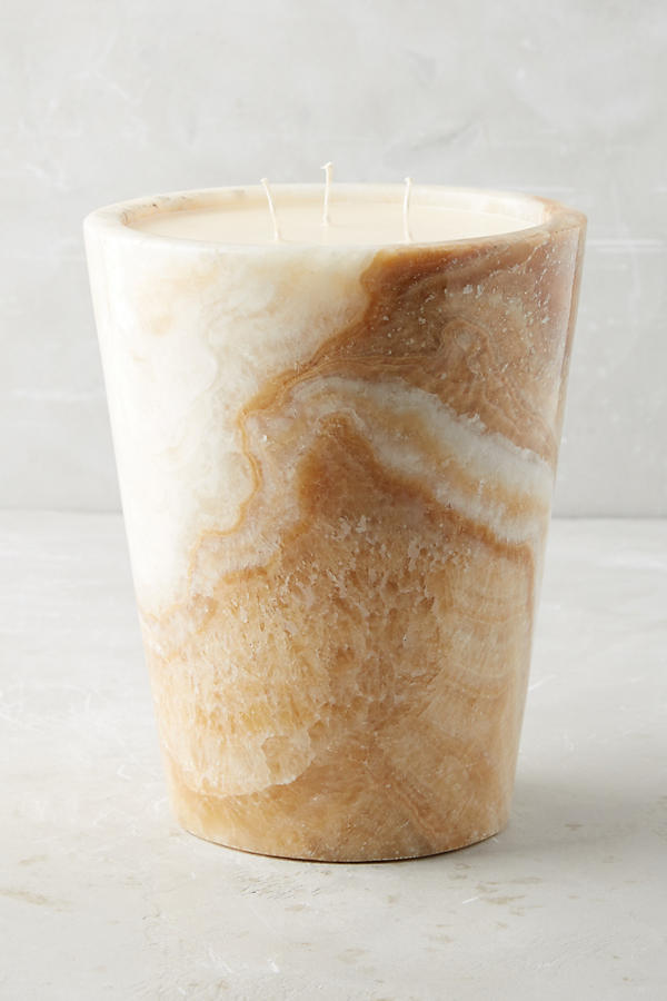 Slide View: 1: White Onyx Volcanica Candle