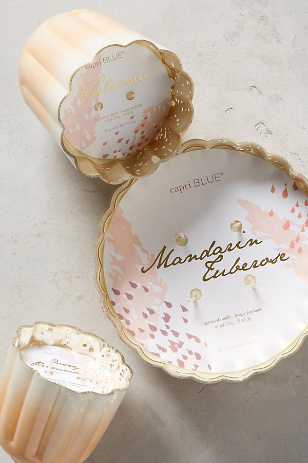 Slide View: 1: Scalloped Mercury Glass Candle