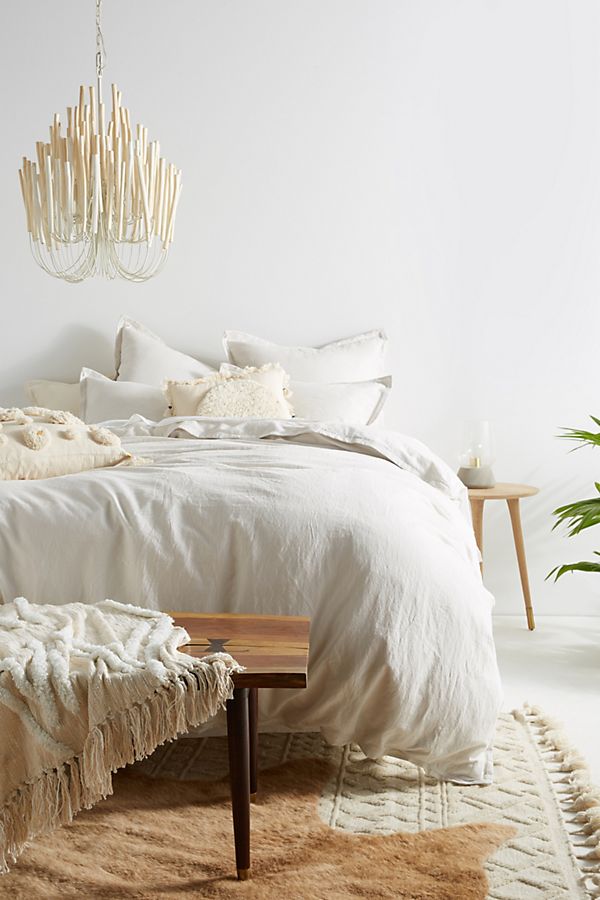 Slide View: 1: Relaxed Cotton-Linen Duvet Cover