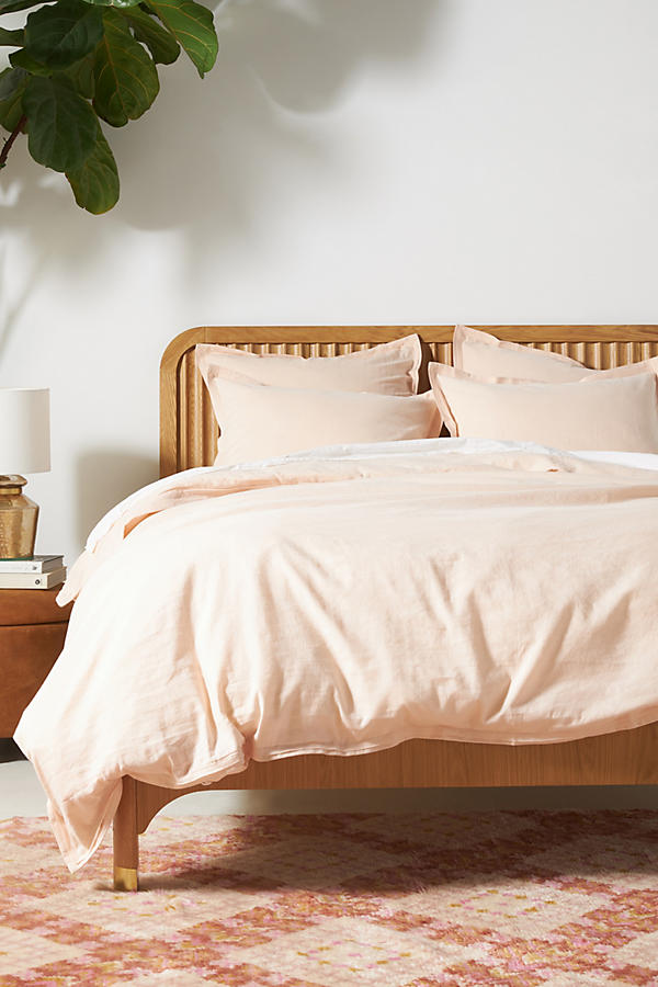 Slide View: 1: Relaxed Cotton-Linen Duvet