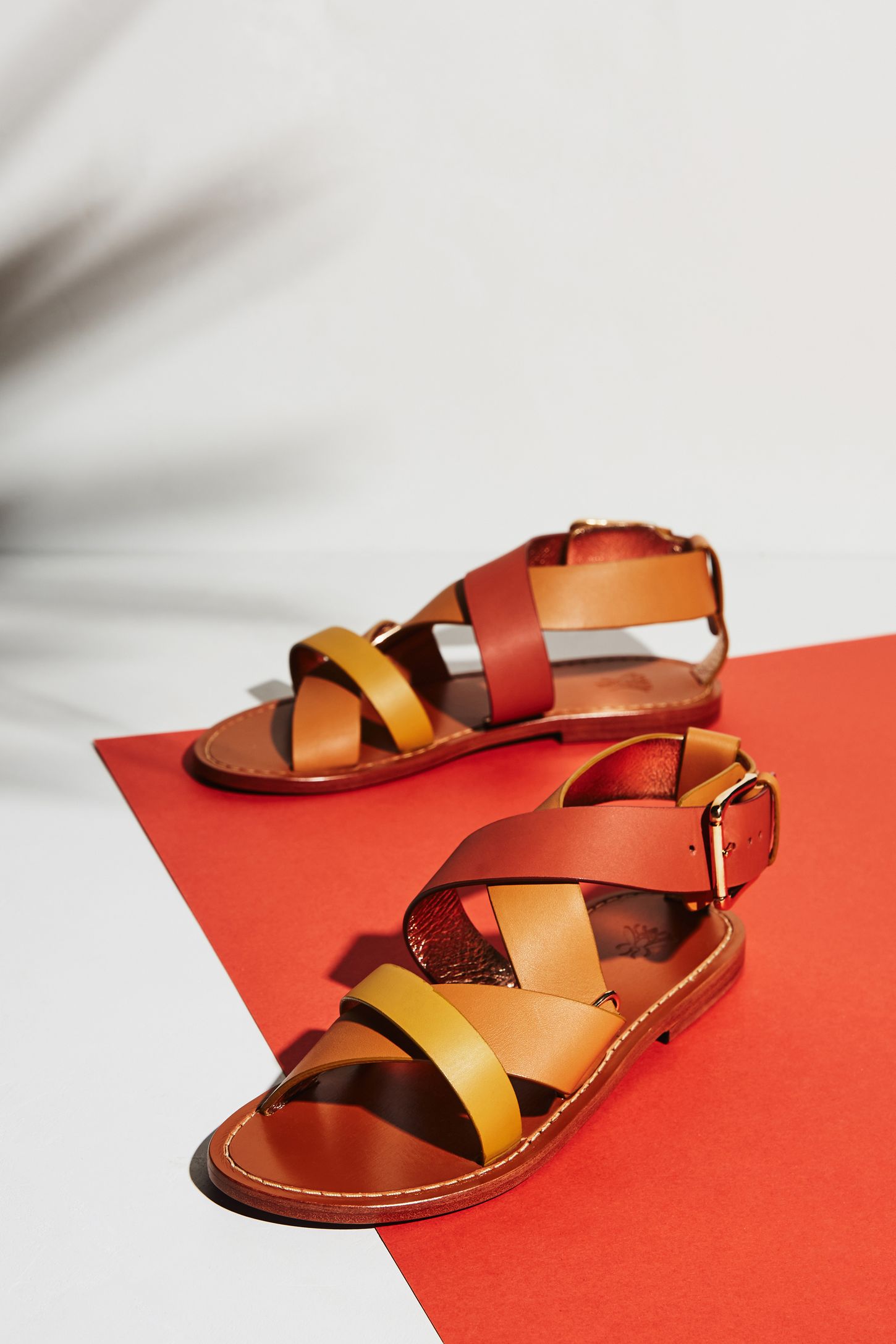 tri color sandals