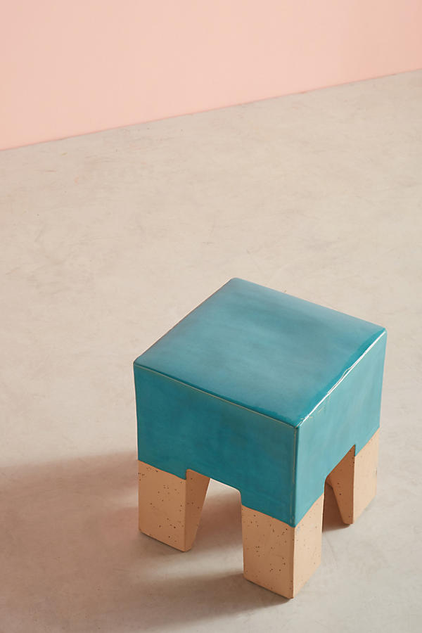 Slide View: 1: Glaze-Dipped Side Table
