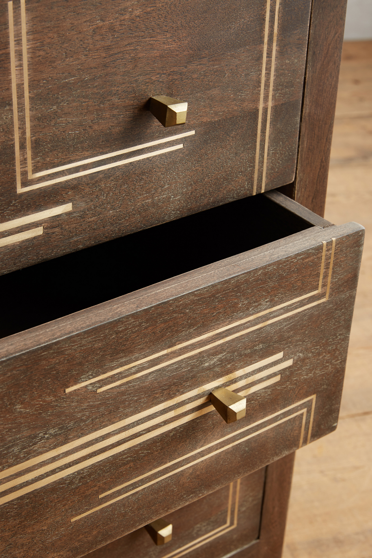 Geo Brass Inlay ThreeDrawer Dresser Anthropologie