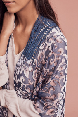 Crocheted Velvet Kimono Anthropologie