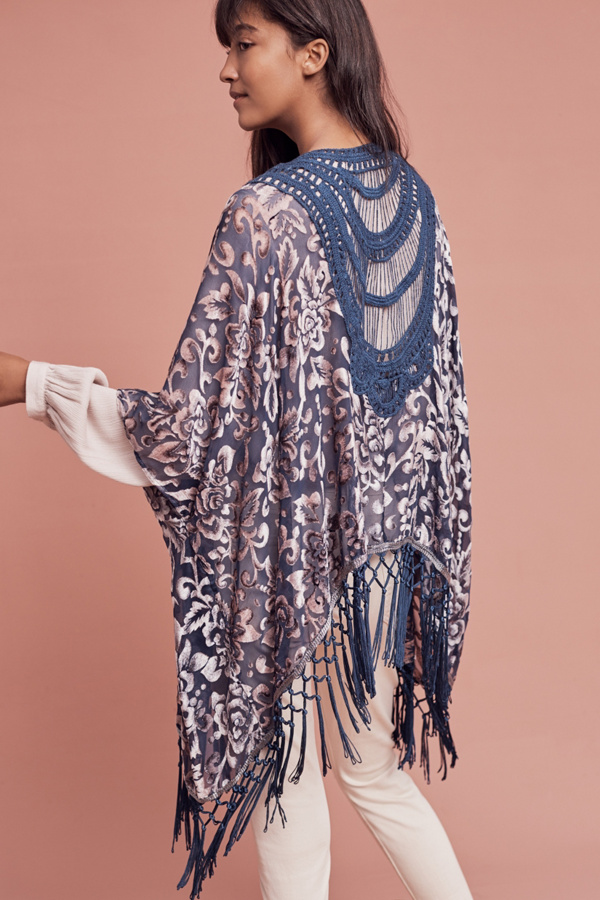 Crocheted Velvet Kimono