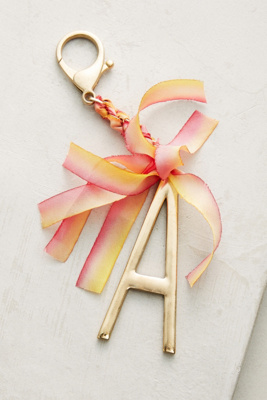 Ribboned Monogram Keychain