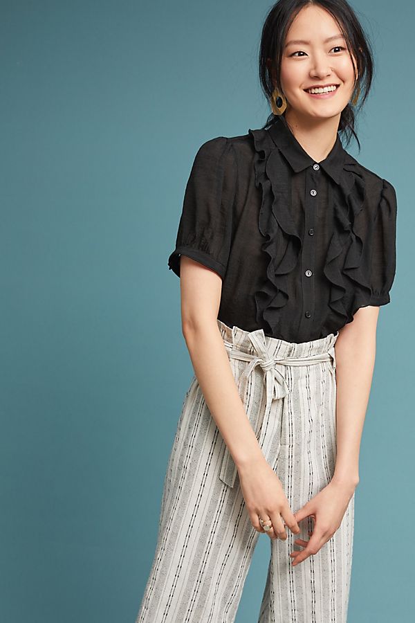 Slide View: 1: Ashton Ruffled Buttondown