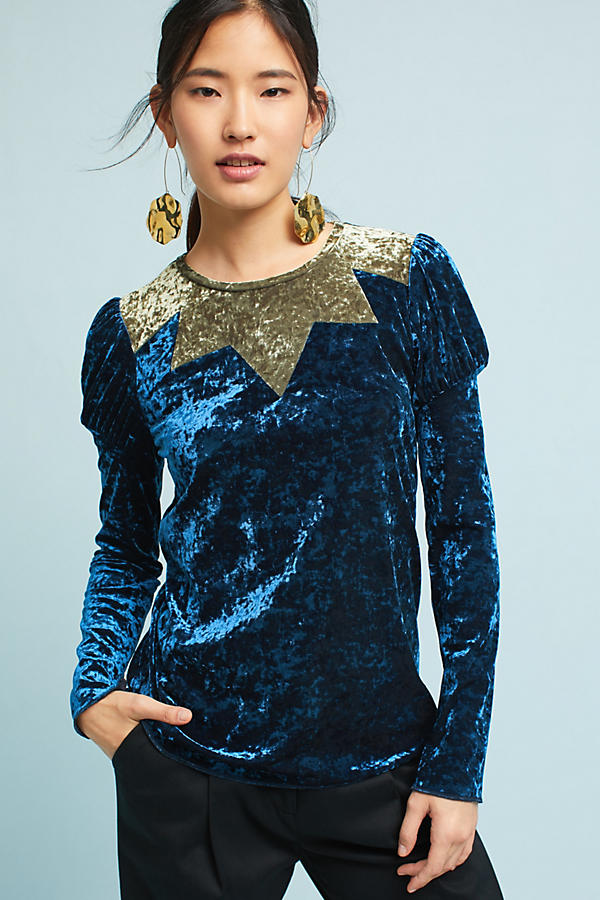 Slide View: 1: Anna Sui Starburst Velvet Top