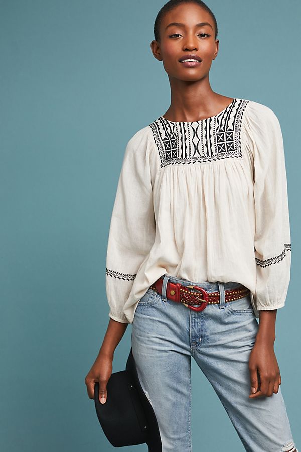 Slide View: 1: Vanna Embroidered Blouse