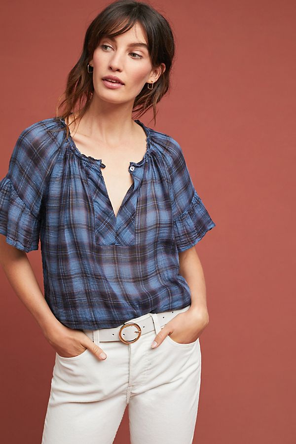 Slide View: 1: Noma Plaid Blouse