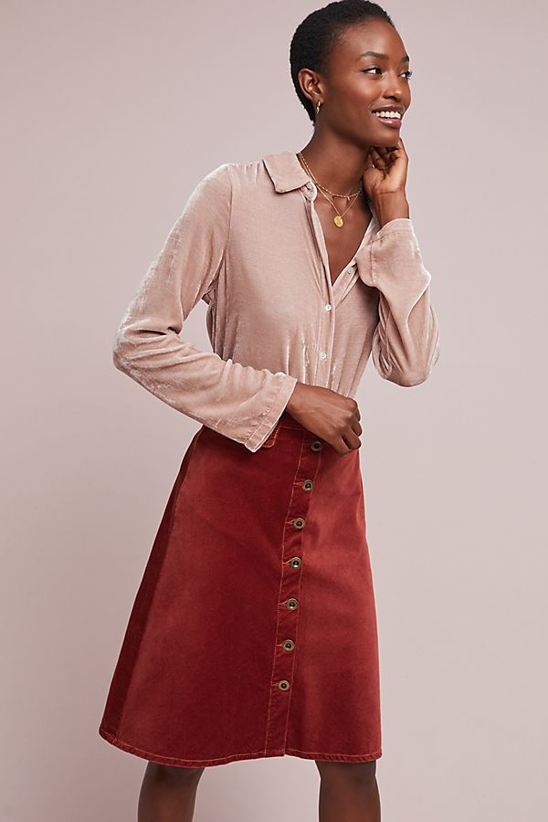 Slide View: 1: Jensine Velvet Buttondown