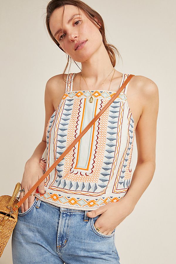 Slide View: 3: Islander Embroidered Tank