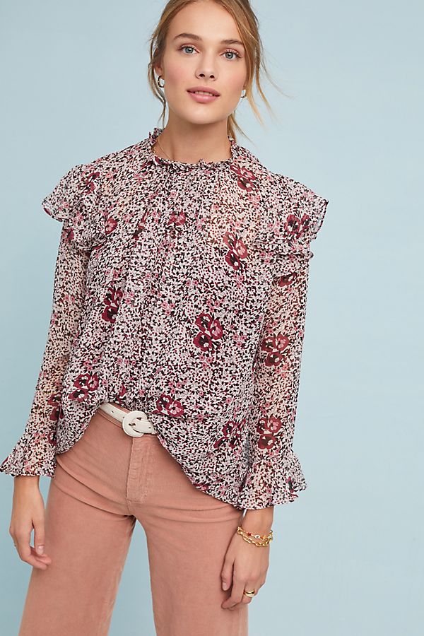 Slide View: 1: Shoshanna Ossia Ruffled Blouse