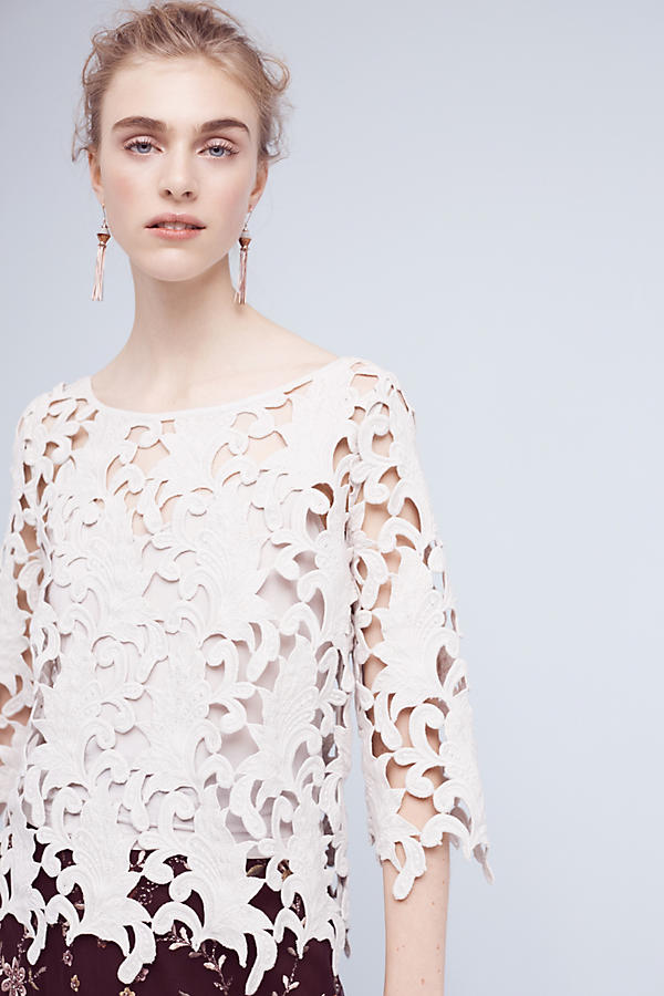 Slide View: 1: Guipure Lace Top