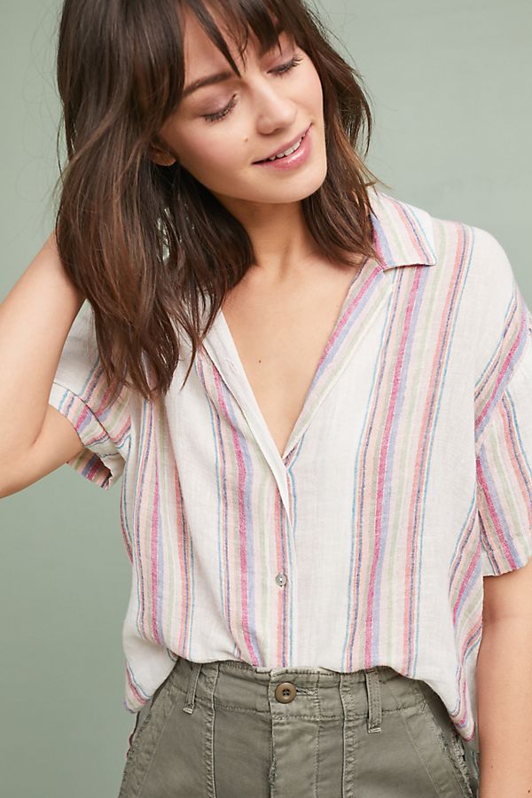 Slide View: 1: Rails Havana Striped Buttondown
