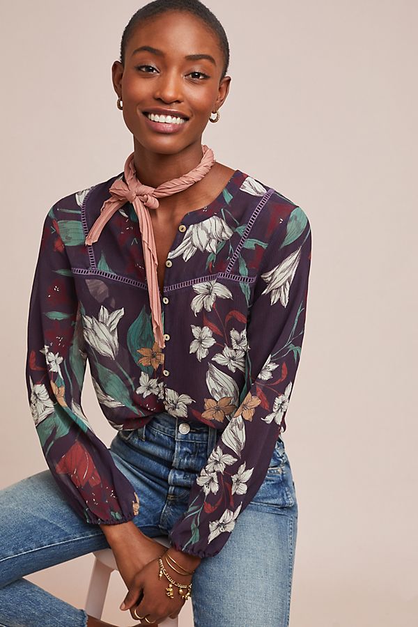 Slide View: 1: Theodora Silk Buttondown