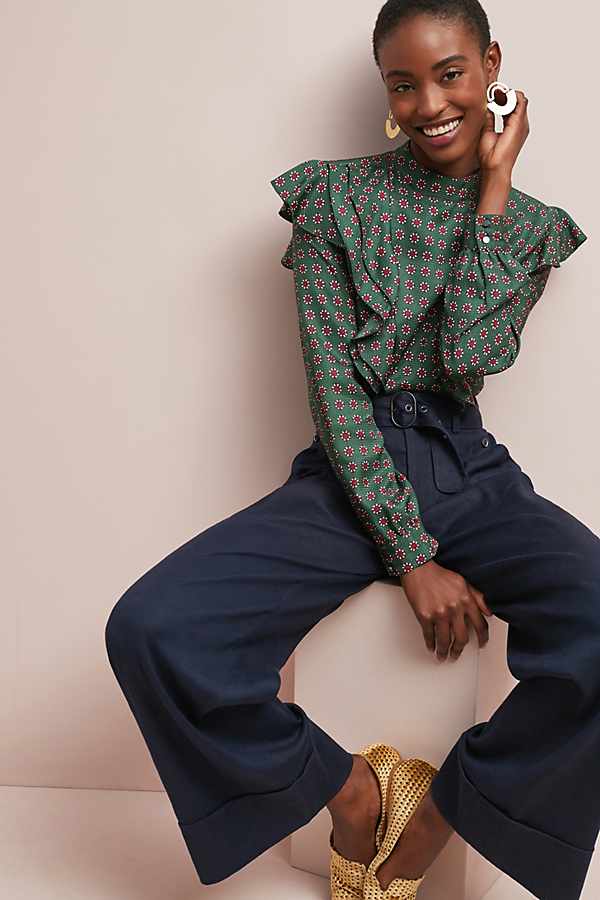 Slide View: 1: Everly Ruffled Blouse