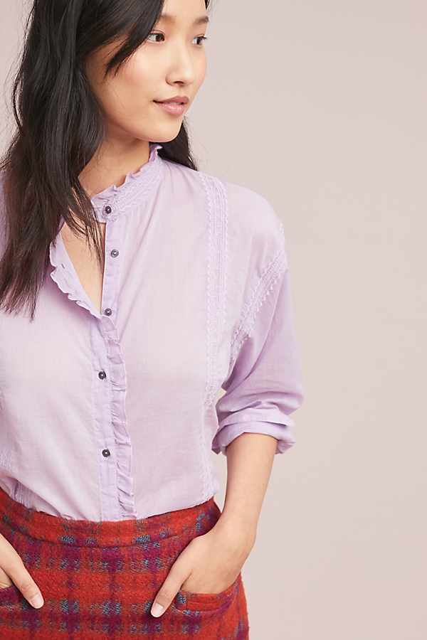 Slide View: 1: Courier Ruffled Buttondown