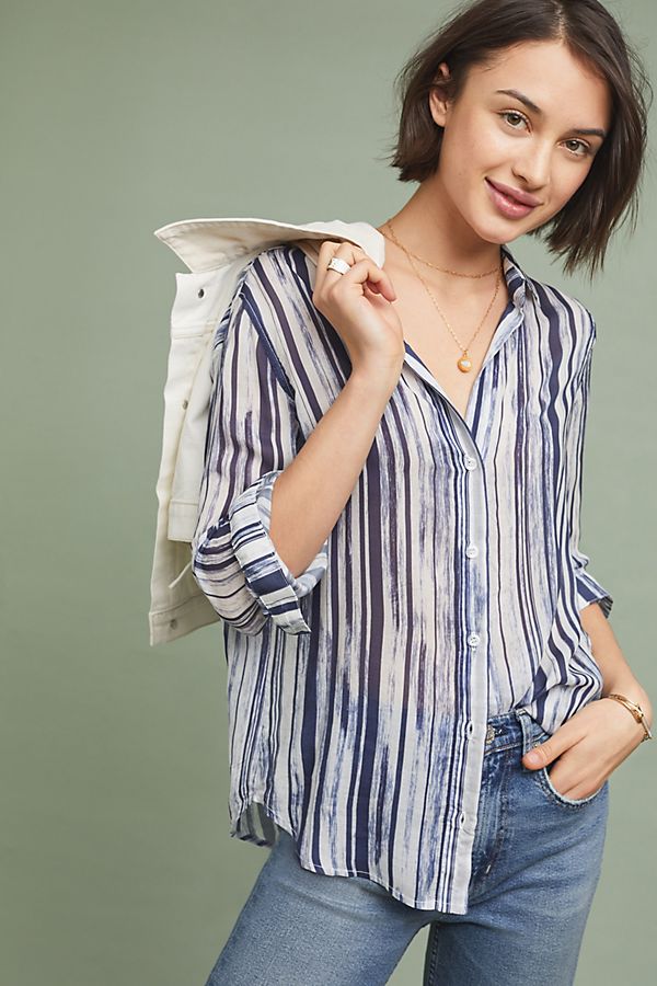 Slide View: 1: Cloth & Stone Starbolins Striped Buttondown