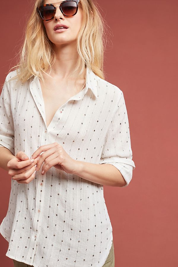Slide View: 1: Sparkle Striped Buttondown