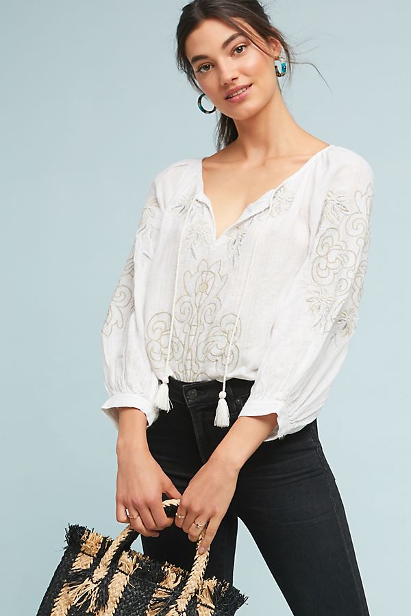 Slide View: 1: Audria Peasant Top