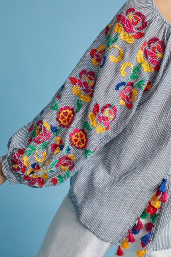 Slide View: 2: Embroidered Soleil Top