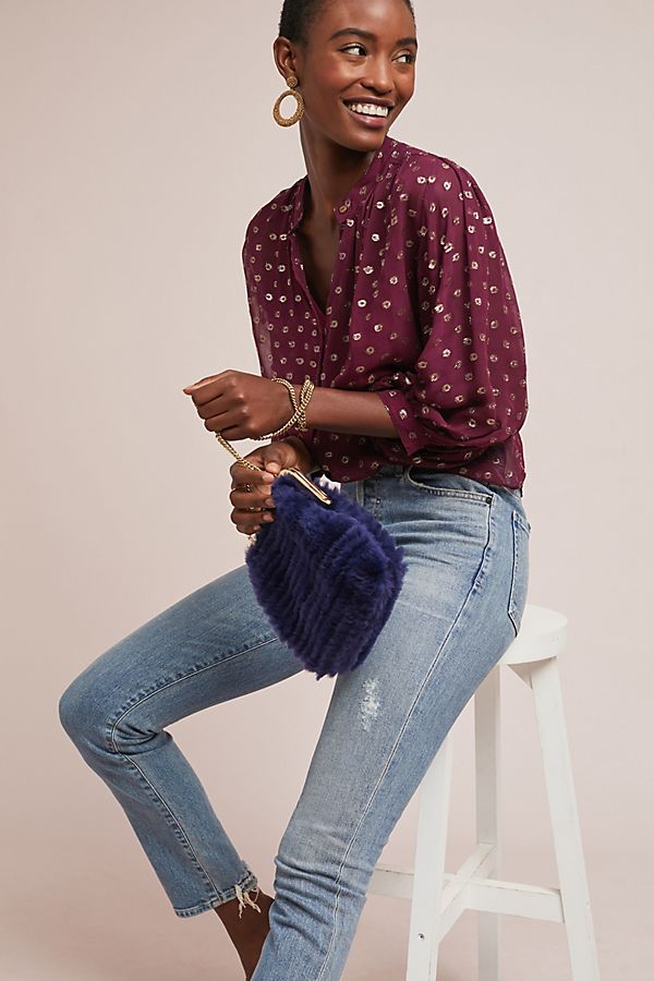 Slide View: 1: Allegra Foil-Printed Buttondown