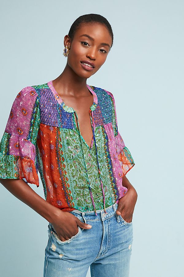 Slide View: 1: Antonella Peasant Top