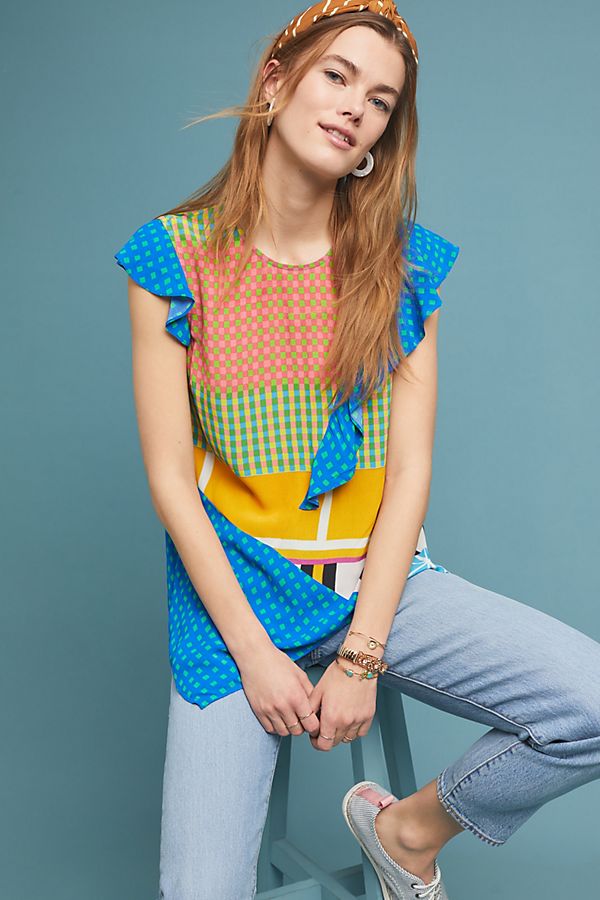 Slide View: 1: Spring Patchwork Blouse