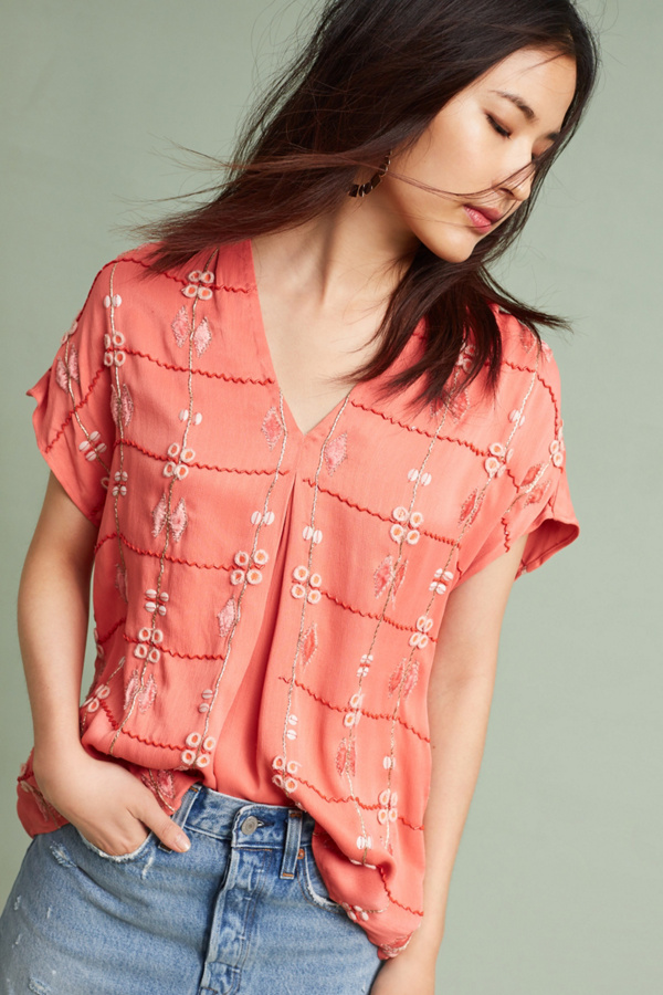 Slide View: 3: Cinque Terre Blouse, Rose
