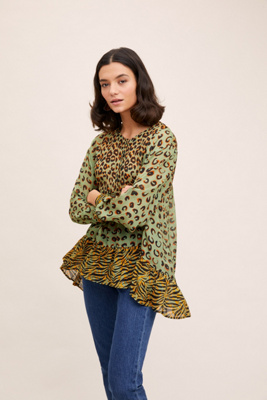 Bl-nk Eniola Mixed-print Blouse