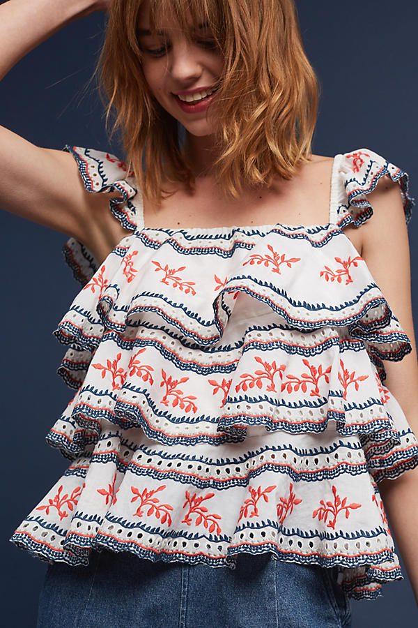 Slide View: 1: Suji Embroidered Top