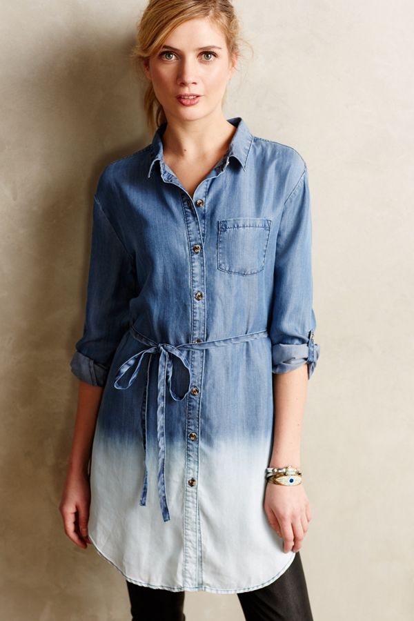 DipDyed Chambray Tunic Anthropologie