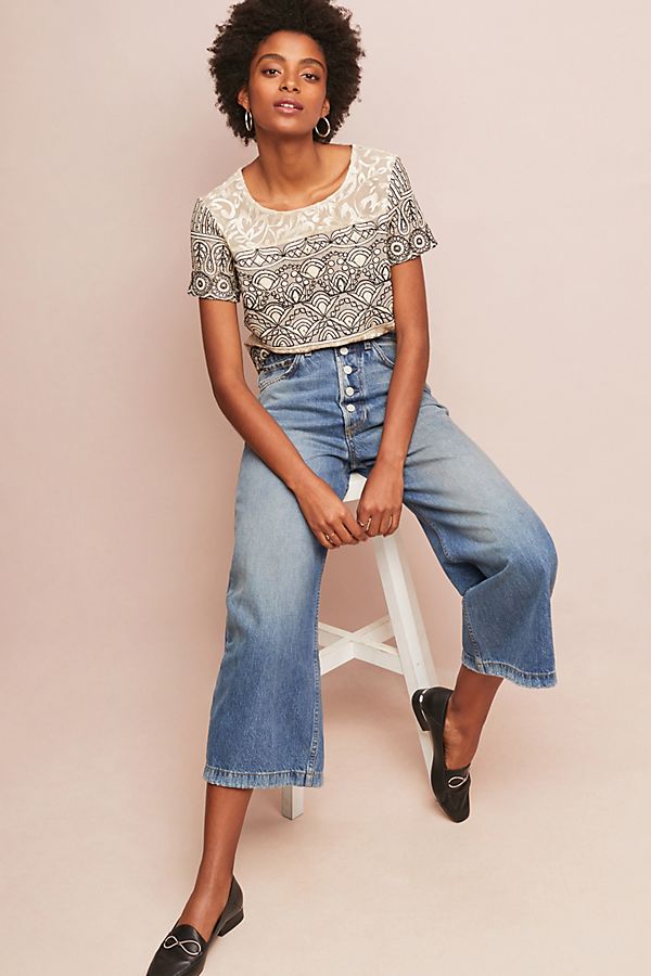 Slide View: 1: Frieze Embroidery Top