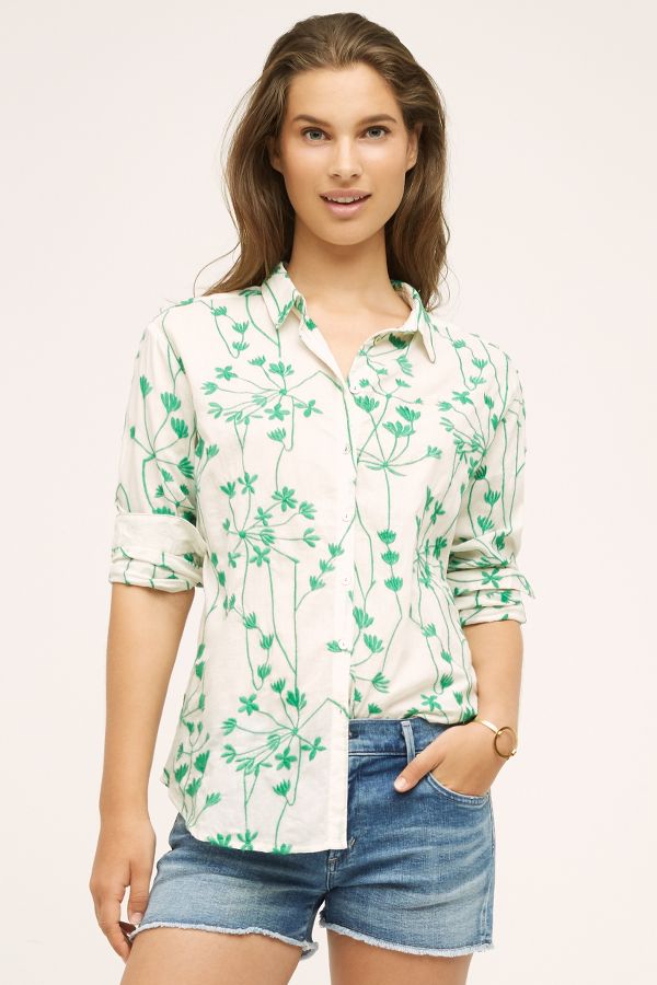 Embroidered Vines Buttondown | Anthropologie