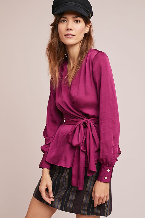 Slide View: 1: Brynn Tie-Front Blouse