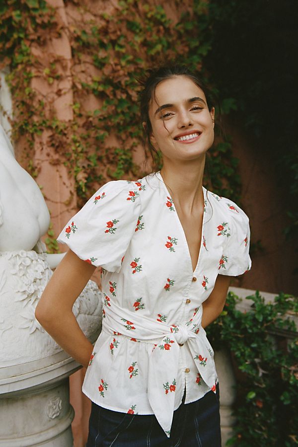 Slide View: 1: Rosalie Embroidered Top
