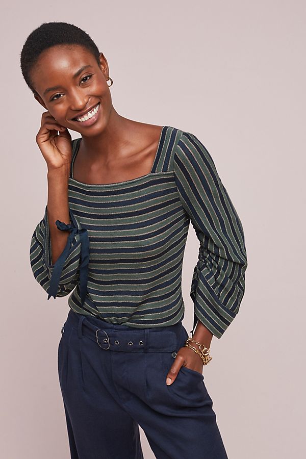 Slide View: 1: Berteau Striped Top