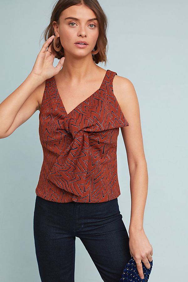 Slide View: 1: Sleeveless Chevron Top