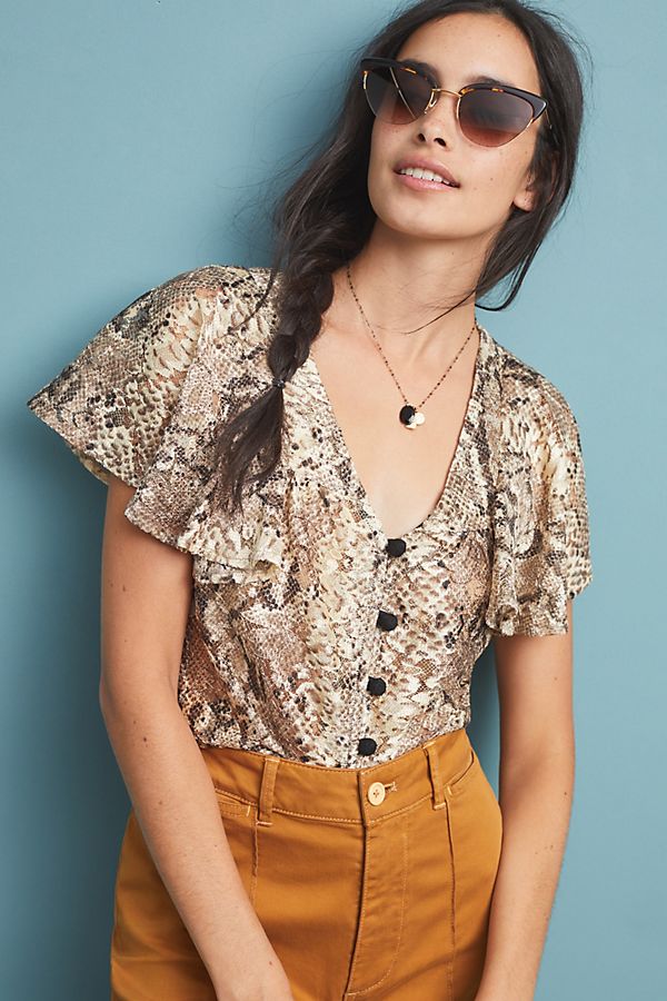 Slide View: 1: Willow Snake-Printed Blouse