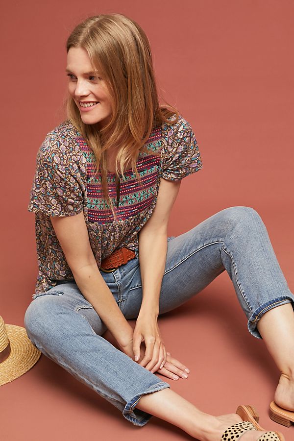 Slide View: 1: Abouet Embroidered Top
