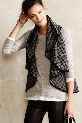 Draped Jacquard Vest