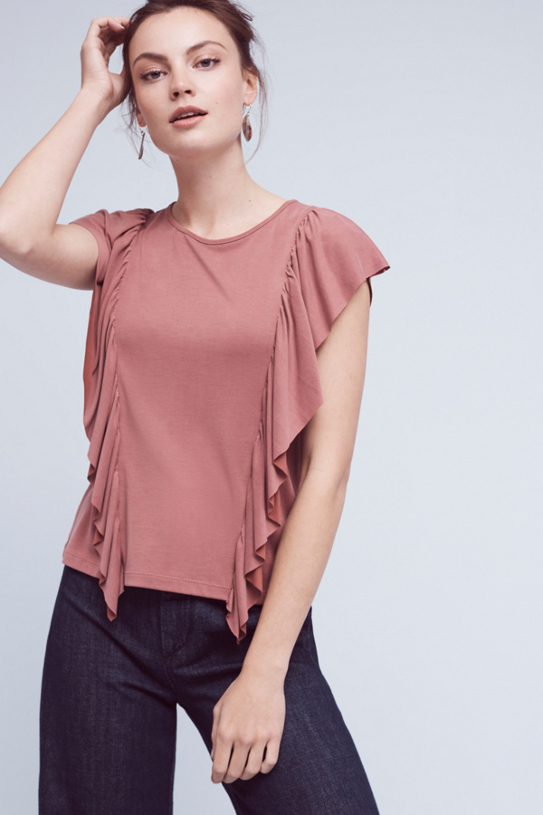 Slide View: 1: Linear Ruffled Top