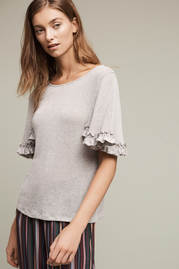 Argento Ruffle-Sleeve Top