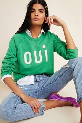 Clare V . For Anthropologie Oui Sweatshirt In Green