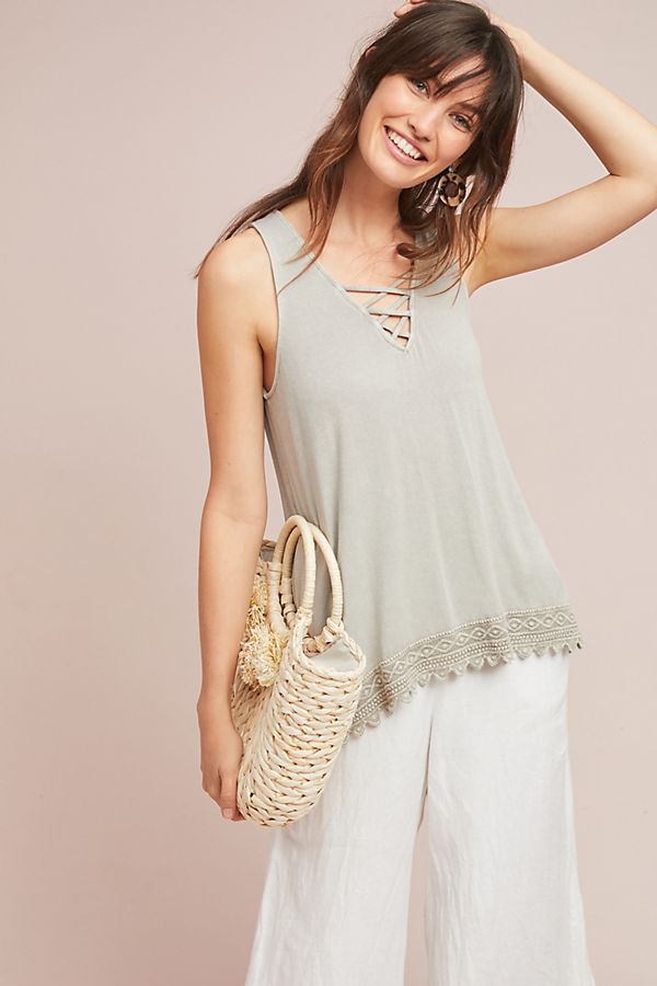 Slide View: 1: Merriam Lace-Up Tank