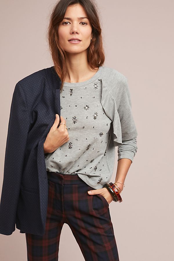 Slide View: 1: Sequin Snowflake Sweatshirt