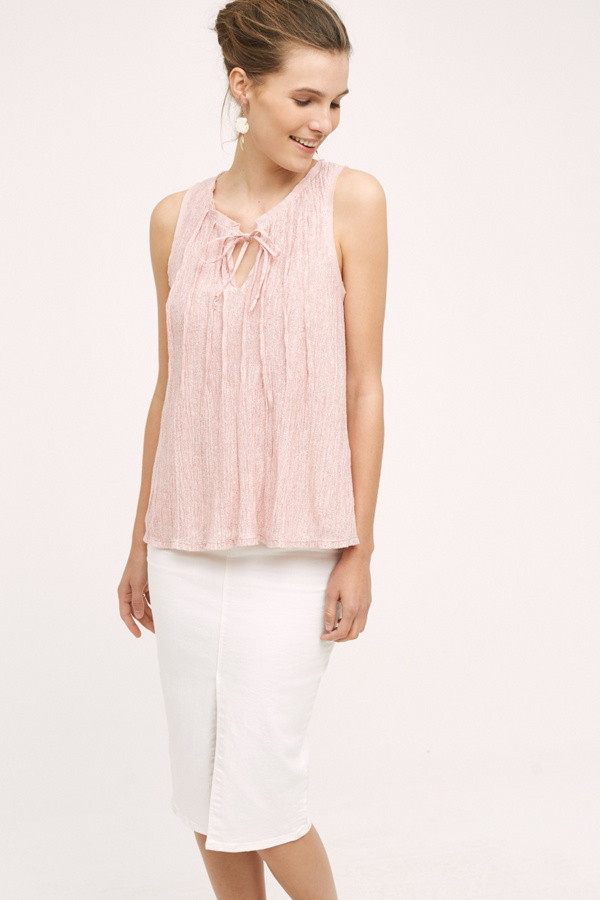 Pleated TieNeck Tank Anthropologie