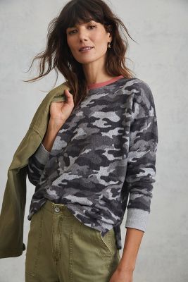 anthropologie camo sweater