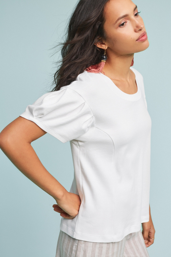 Slide View: 1: Pleated Sleeve Tee